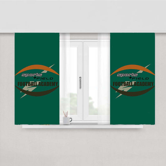 Sports Field Football Academy Logos Peach Skin Window Curtains