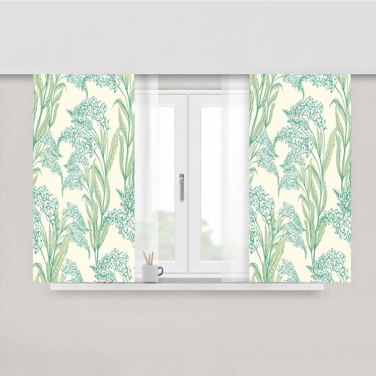 Spring Blossom Flower Peach Skin Window Curtains
