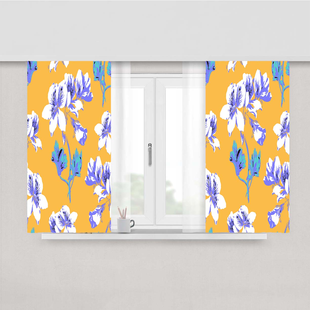 Spring Flowe Peach Skin Window Curtains