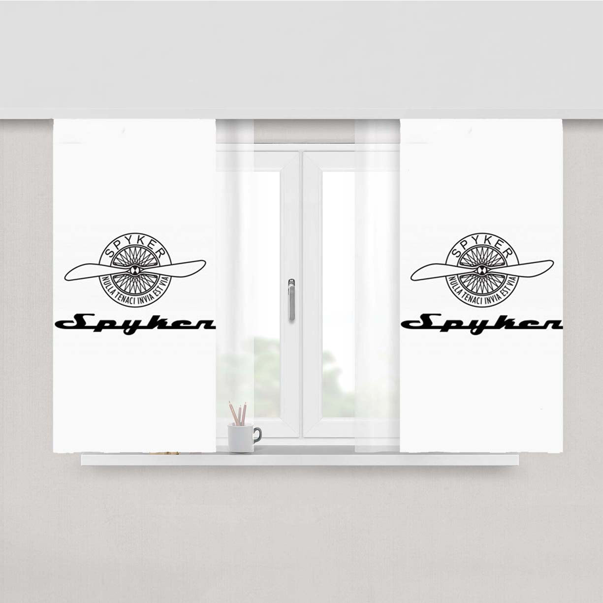 Spyker White Peach Skin Window Curtains
