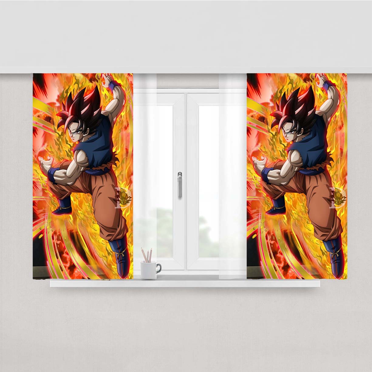 Ssb Goku Peach Skin Window Curtains