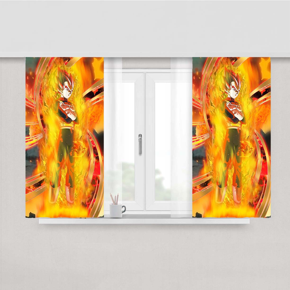 Ssg Vegeta Peach Skin Window Curtains