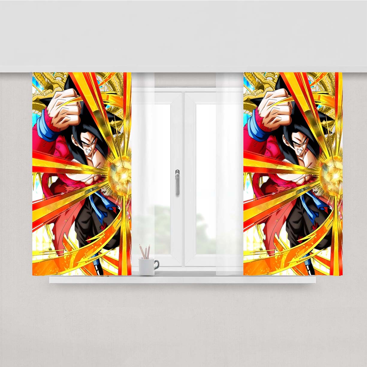 Ssj4 Goku Peach Skin Window Curtains