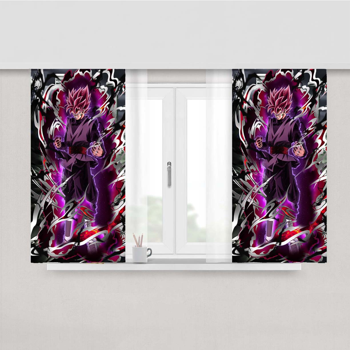 Ssr Goku Peach Skin Window Curtains