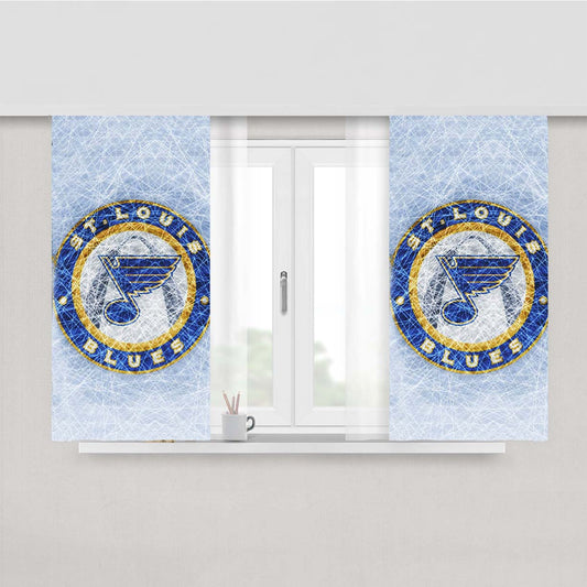 St Louis Blues Logo Peach Skin Window Curtains