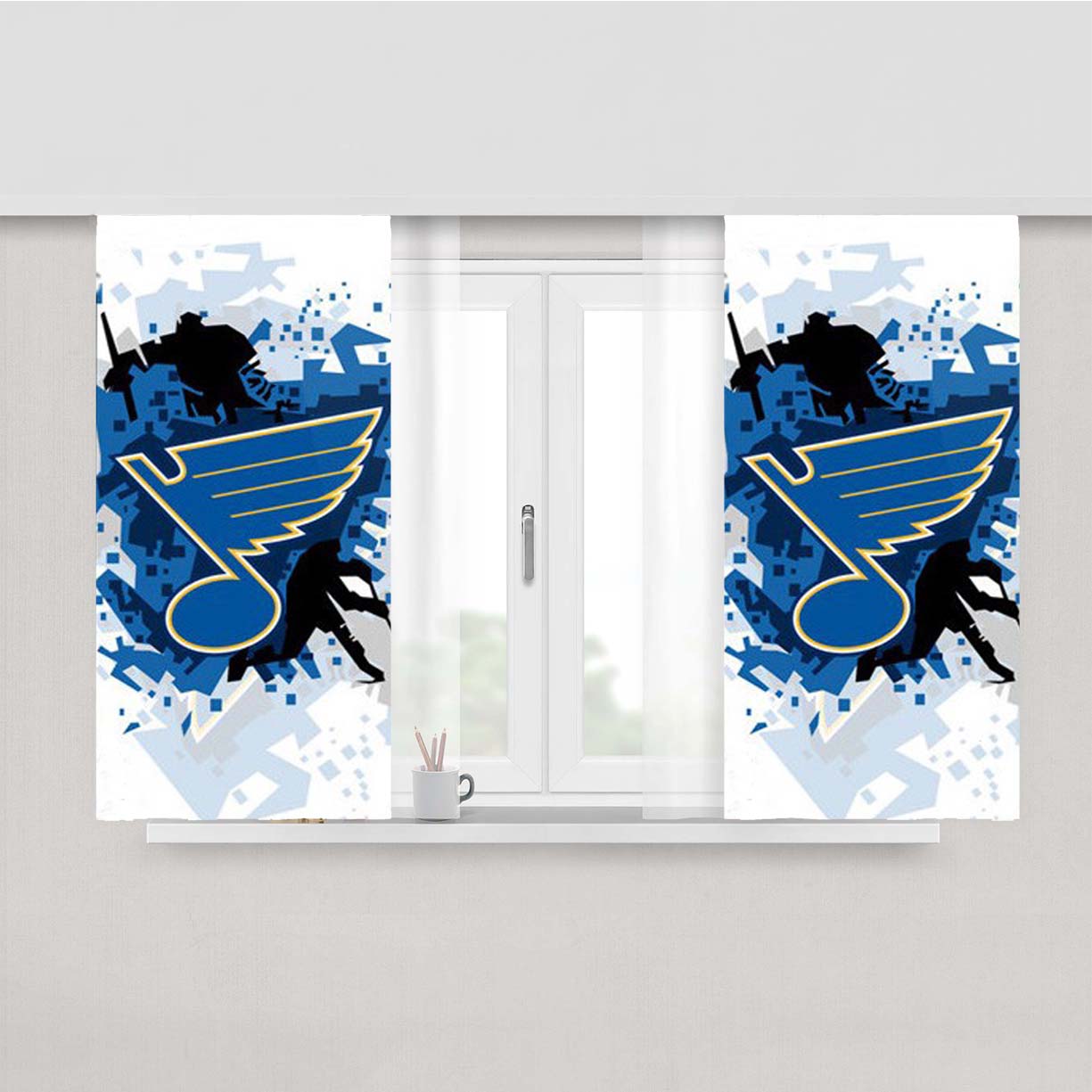 St Louis Blues Nhl Sport Logo Peach Skin Window Curtains