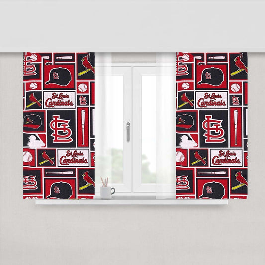 St Louis Cardinals Baseball Peach Skin Window Curtains