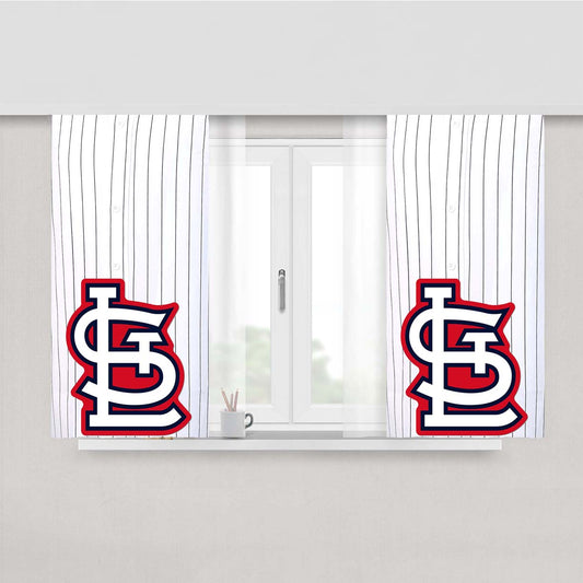 St Louis Cardinals Jersey White Peach Skin Window Curtains