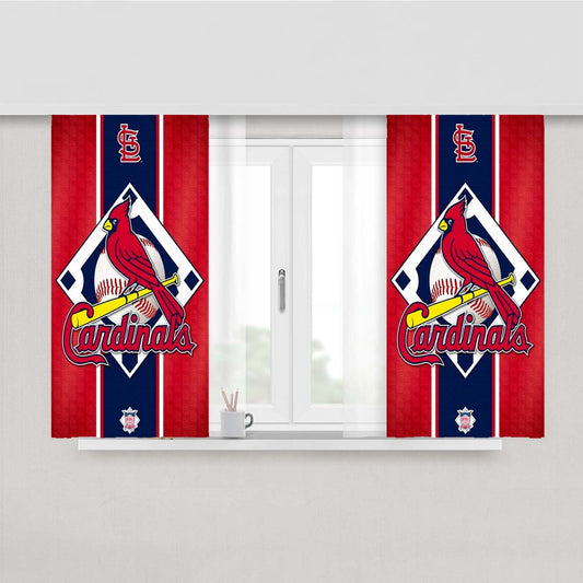 St Louis Cardinals Logo Jersey Peach Skin Window Curtains