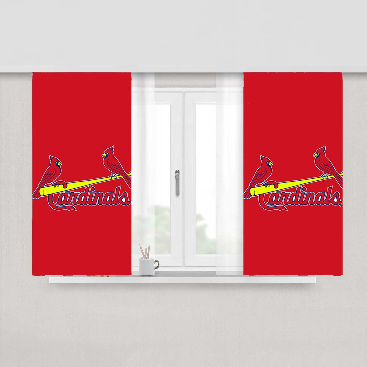 St Louis Cardinals Two Birds Peach Skin Window Curtains