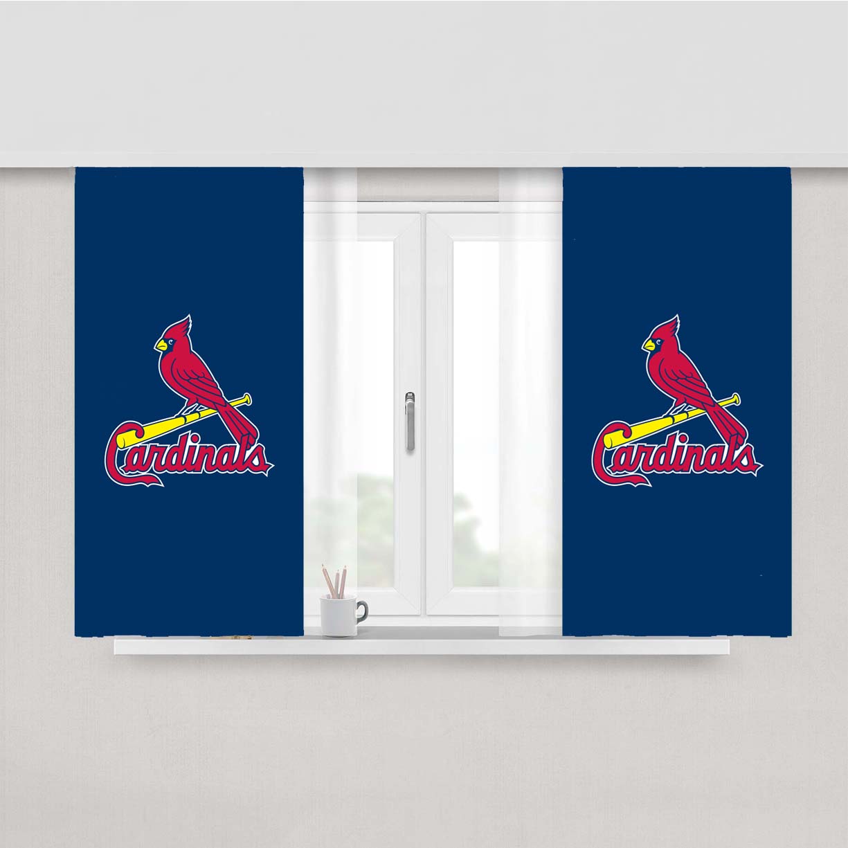 St Louis Cardinals Wallpaper Peach Skin Window Curtains