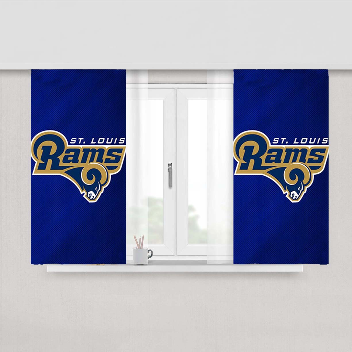 St Louis Rams Logo Peach Skin Window Curtains