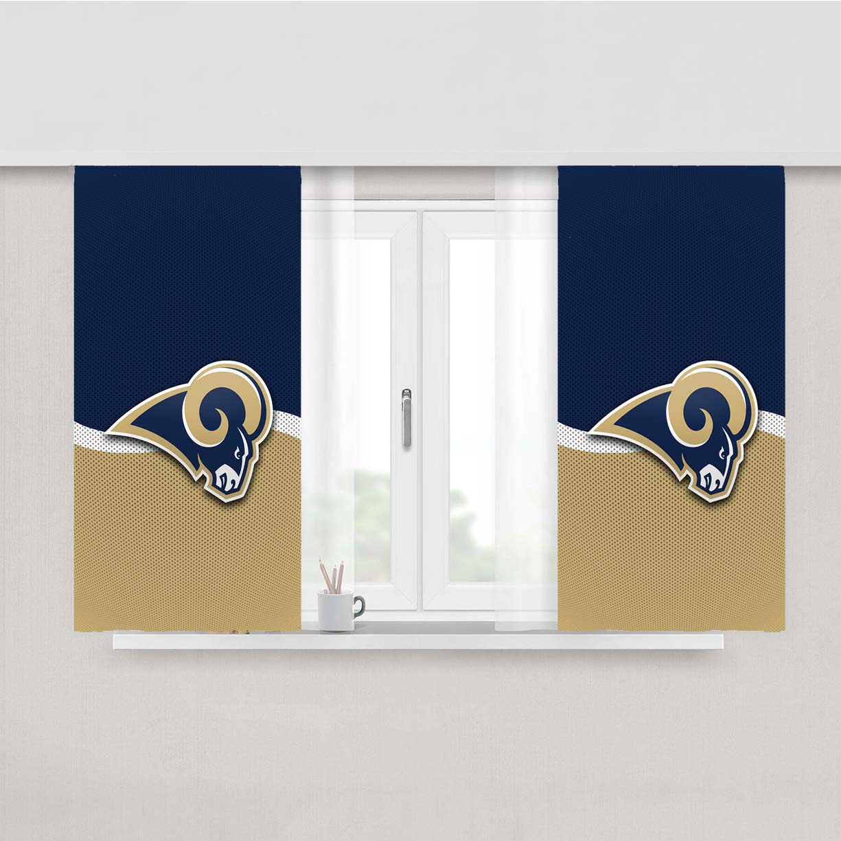 St Louis Rams Logo Jersey Peach Skin Window Curtains
