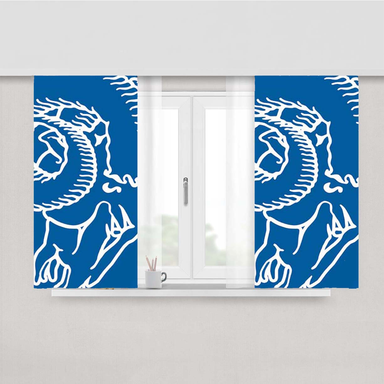 St Louis Rams Old Logo Peach Skin Window Curtains