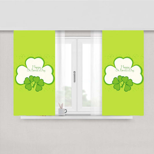 St Patricks Day Clover Peach Skin Window Curtains