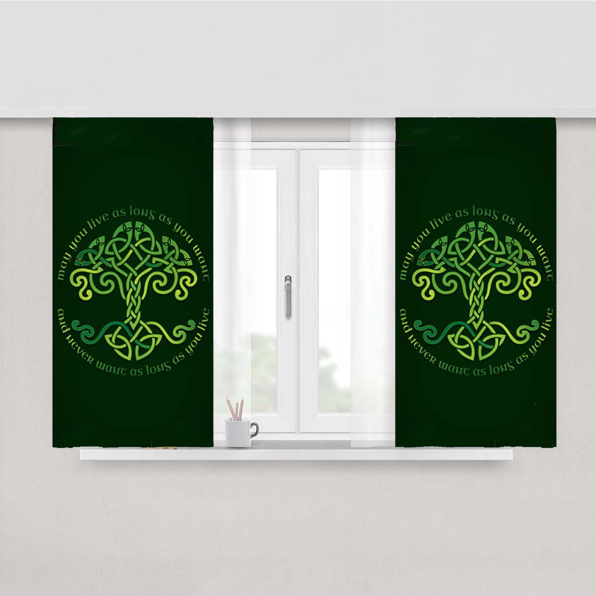 St Patricks Day Quotes Peach Skin Window Curtains