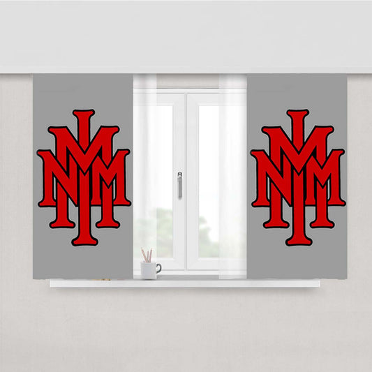 Stackednmmi Baseball Logo Gray Peach Skin Window Curtains
