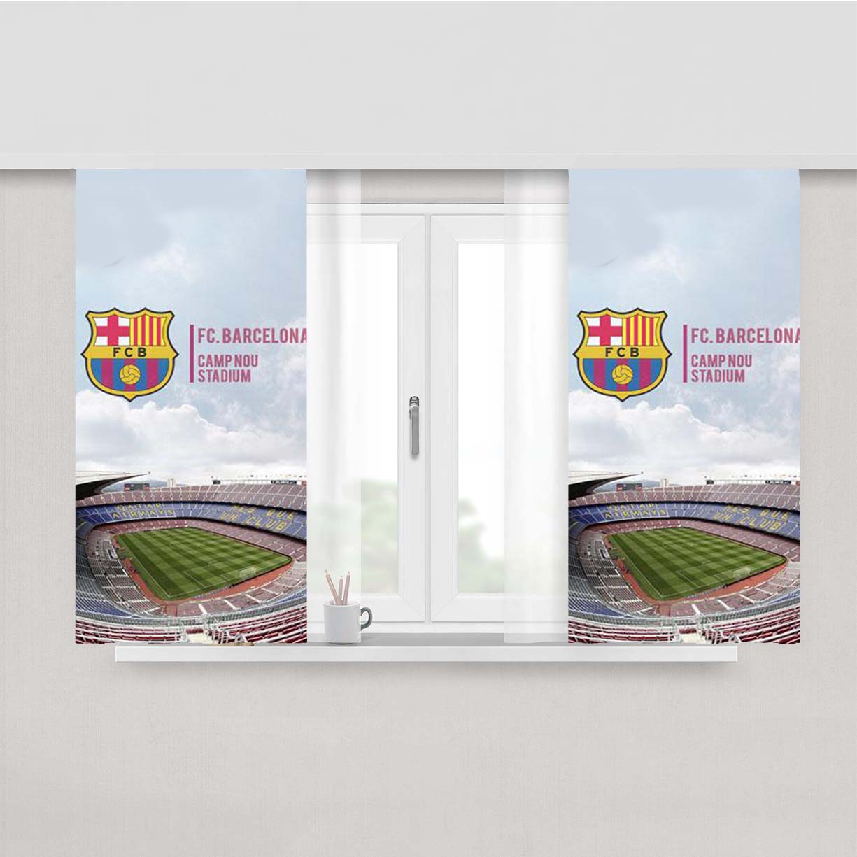 Stadium Camp Nou Peach Skin Window Curtains