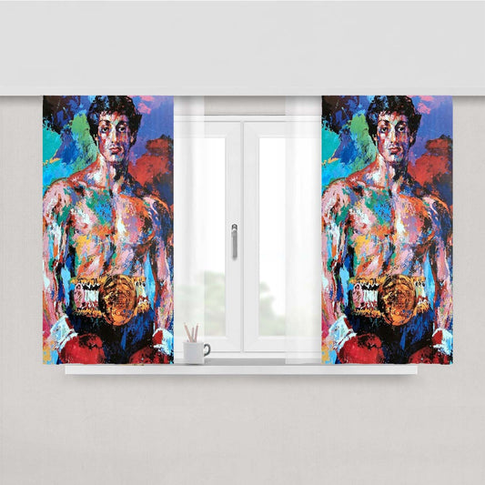 Stallone Rocky Balboa Art Peach Skin Window Curtains