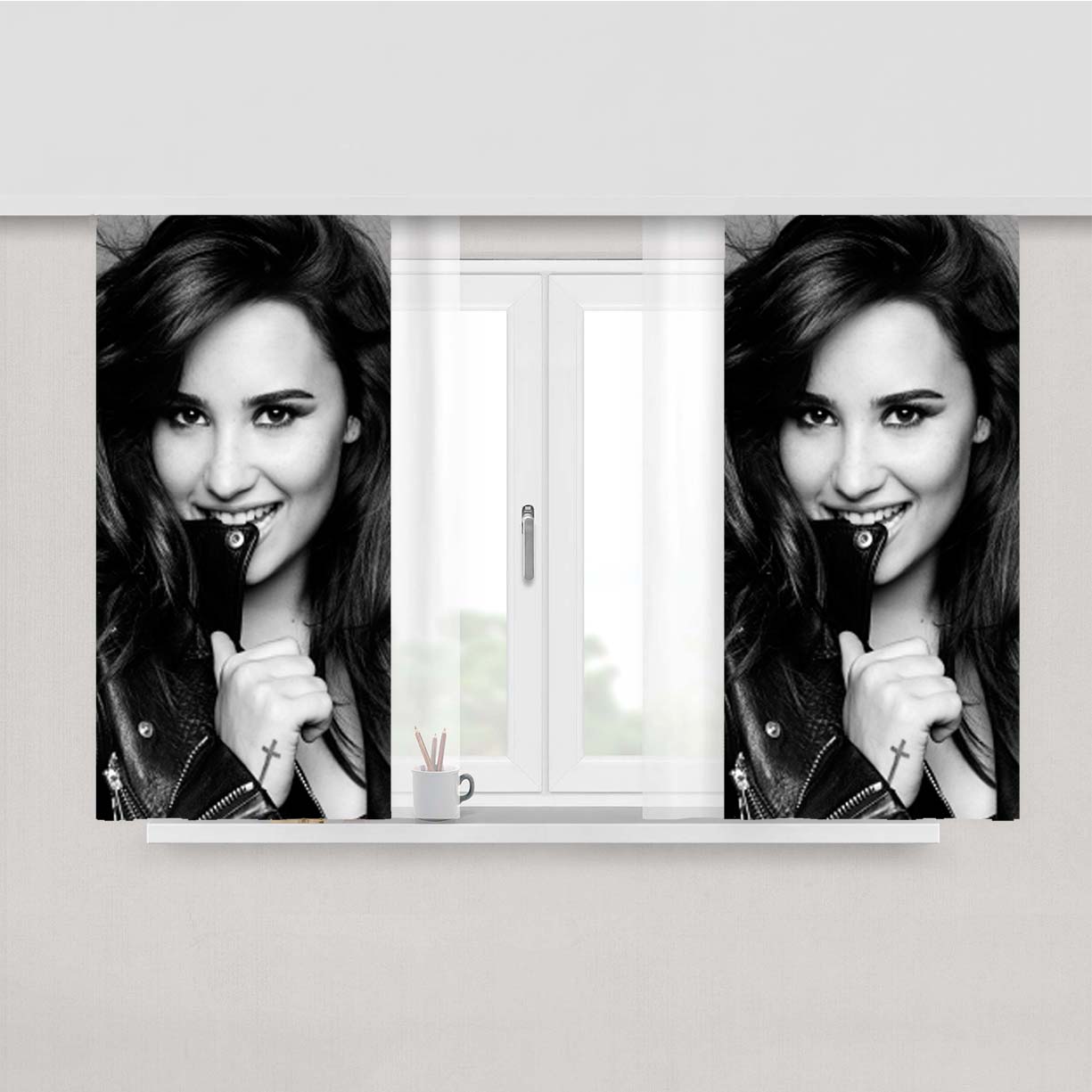 Star Demi Lovato Peach Skin Window Curtains