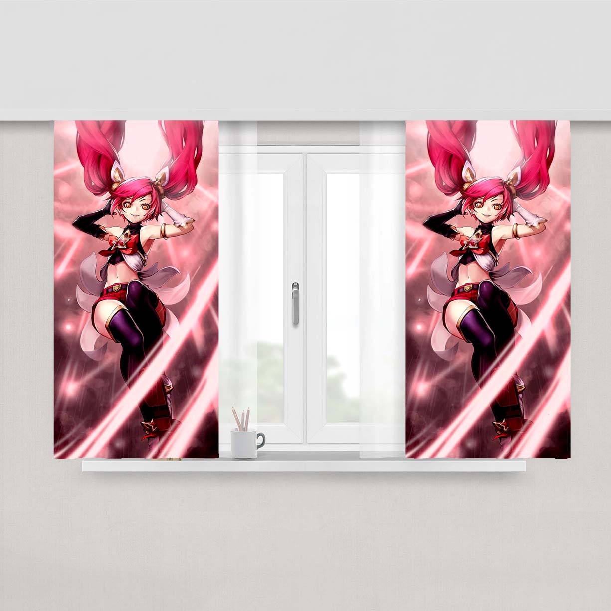 Star Guardian Jinx Fan Art Peach Skin Window Curtains
