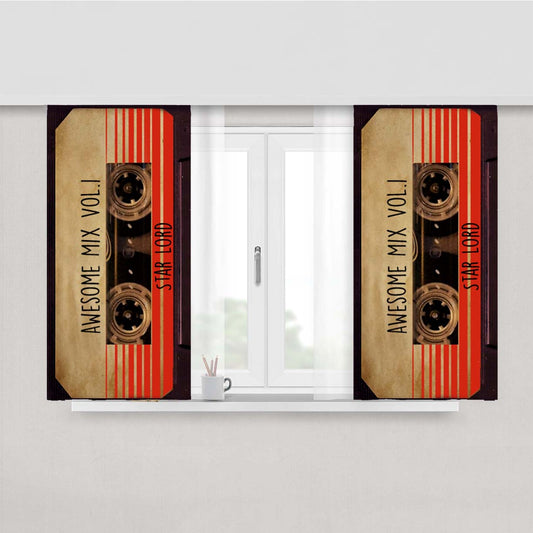 Star Lord Cassette Player Peach Skin Window Curtains