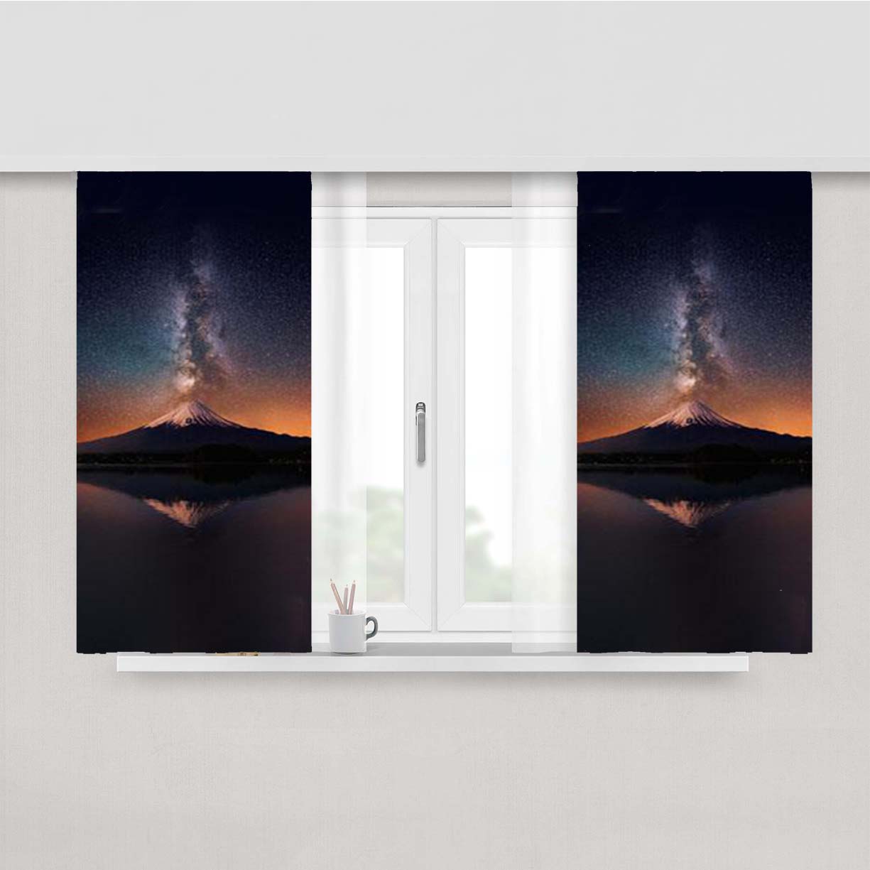 Star Milky Way Peach Skin Window Curtains