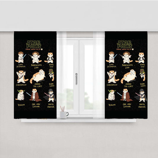 Star Paws Cute Starwars Style Peach Skin Window Curtains