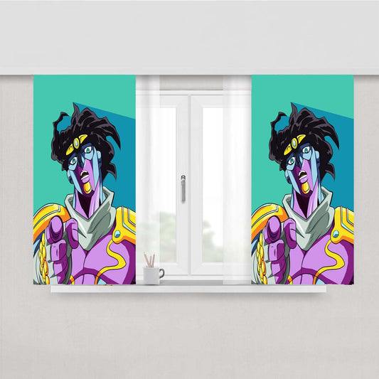Star Platinum Jojo Bizarre Peach Skin Window Curtains