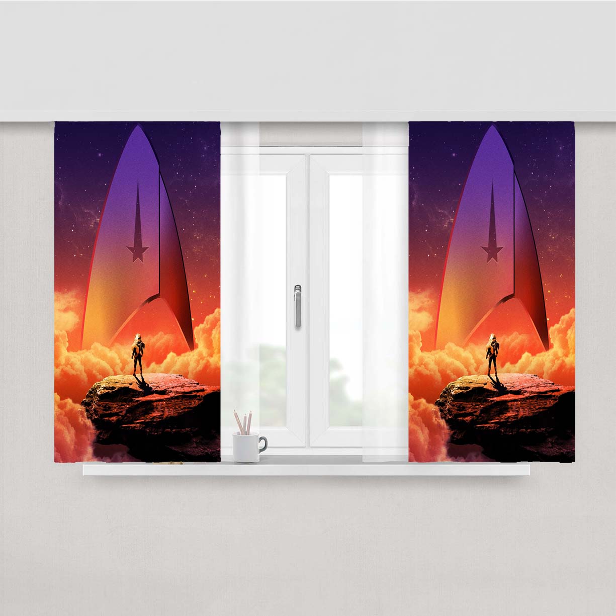 Star Trek Discovery Peach Skin Window Curtains