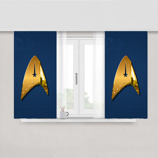 Star Trek Gold Logo Peach Skin Window Curtains