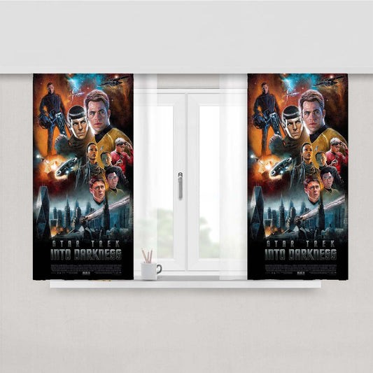 Star Trek Into Darkness Movie Poster Peach Skin Window Curtains