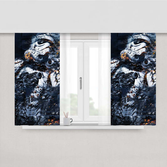 Star Troopers Art Painting Peach Skin Window Curtains