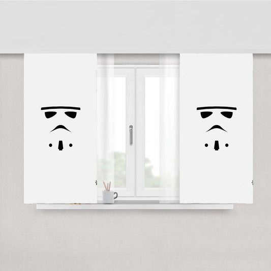 Star Troopers Face Gestalt Peach Skin Window Curtains