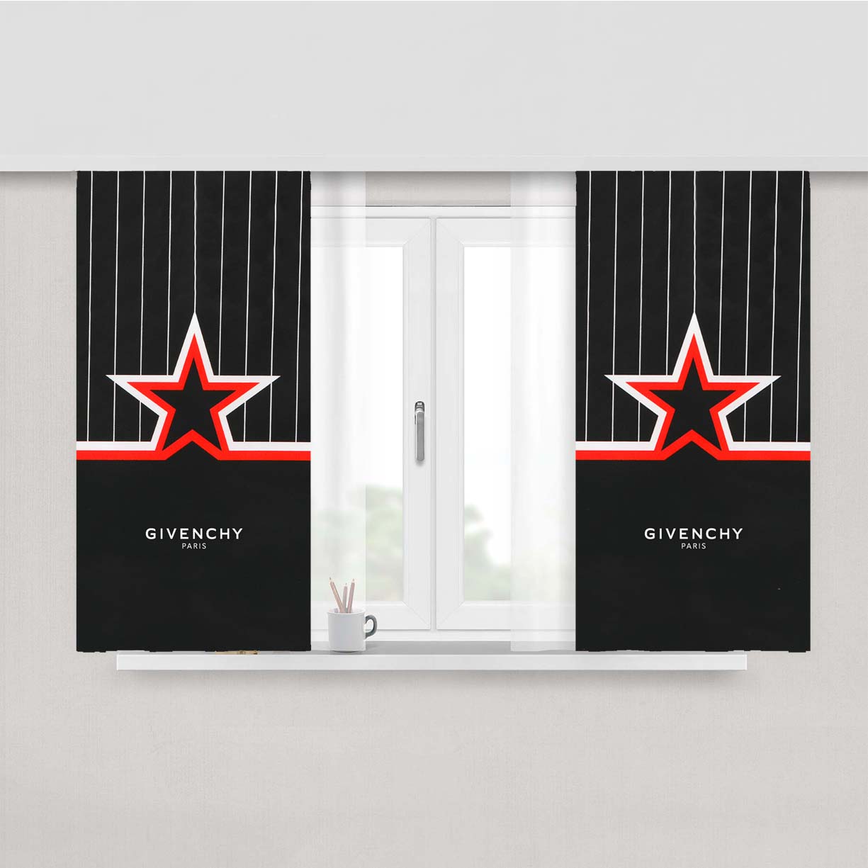 Star Wallet Givenchy Peach Skin Window Curtains
