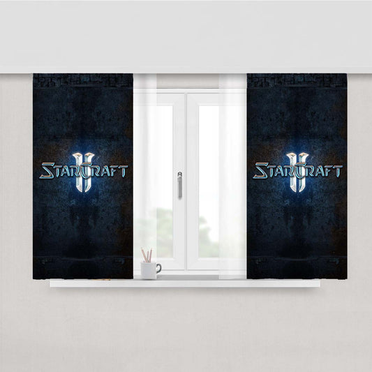 Starcraft Game Logo Peach Skin Window Curtains