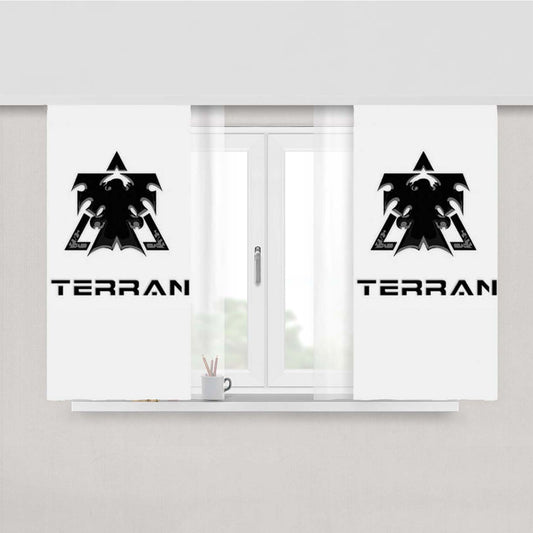 Starcraft Terran Logo Peach Skin Window Curtains