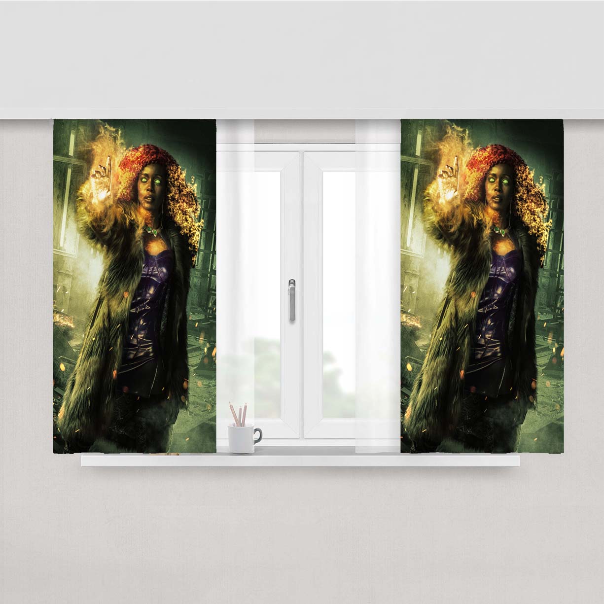 Starfire Titans Peach Skin Window Curtains