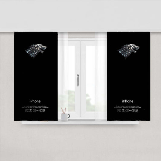 Stark Iphone Design Peach Skin Window Curtains