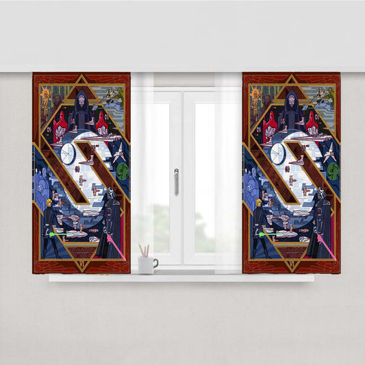 Starwars Vi Return Of The Jedi Stained Glass Peach Skin Window Curtains