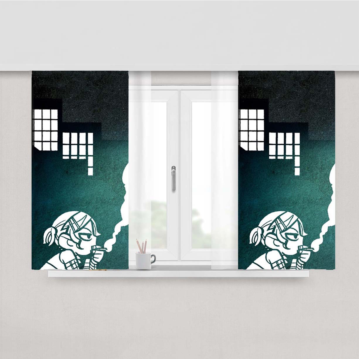 Static Ramona Smoke Peach Skin Window Curtains