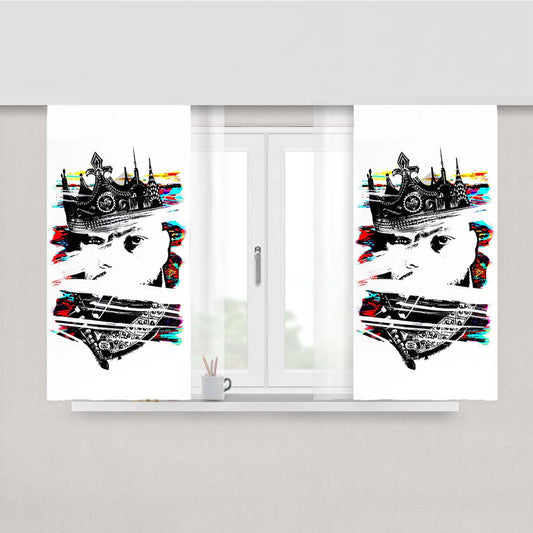 Statik Kxng Artwork Peach Skin Window Curtains