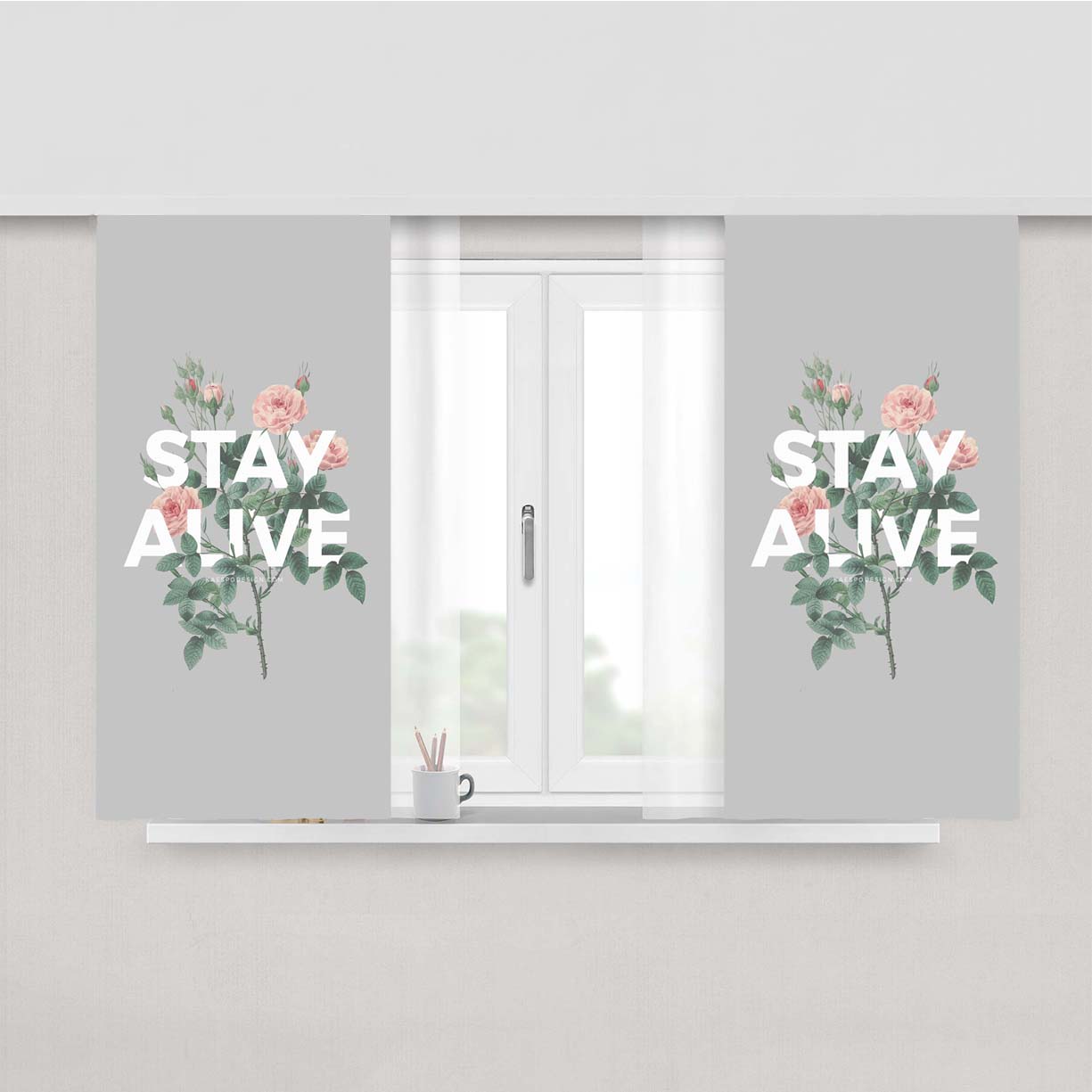 Stay Alive Peach Skin Window Curtains