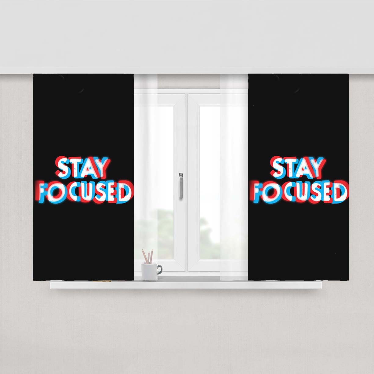 Stay Focused Peach Skin Window Curtains