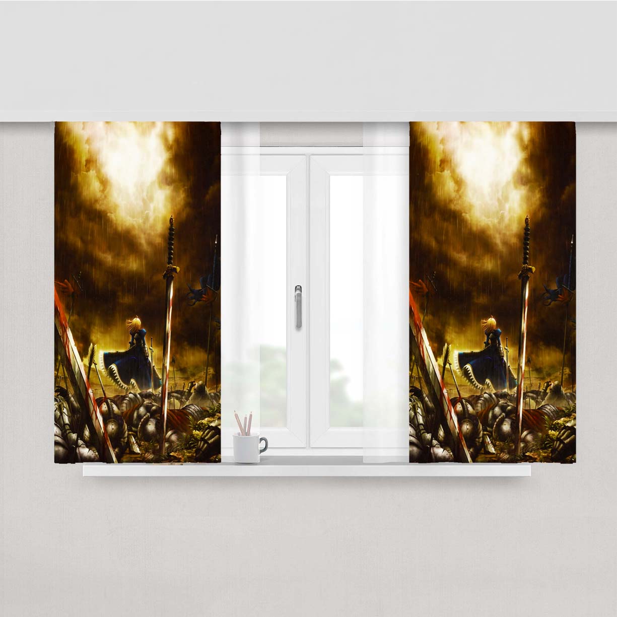 Stay Night Saber Fate Peach Skin Window Curtains