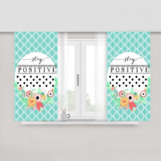 Stay Positive Peach Skin Window Curtains