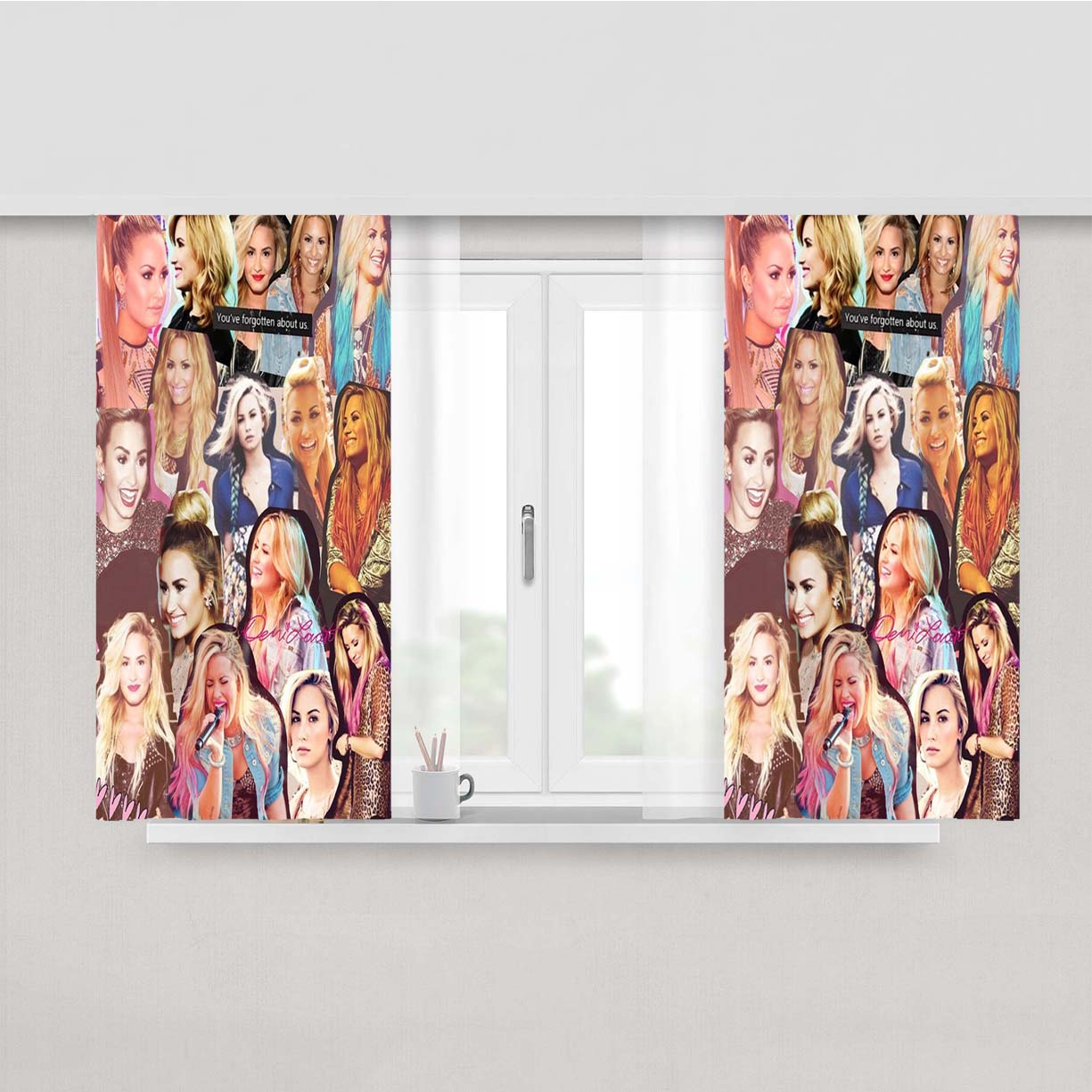 Stay Strong Demi Lovato Peach Skin Window Curtains