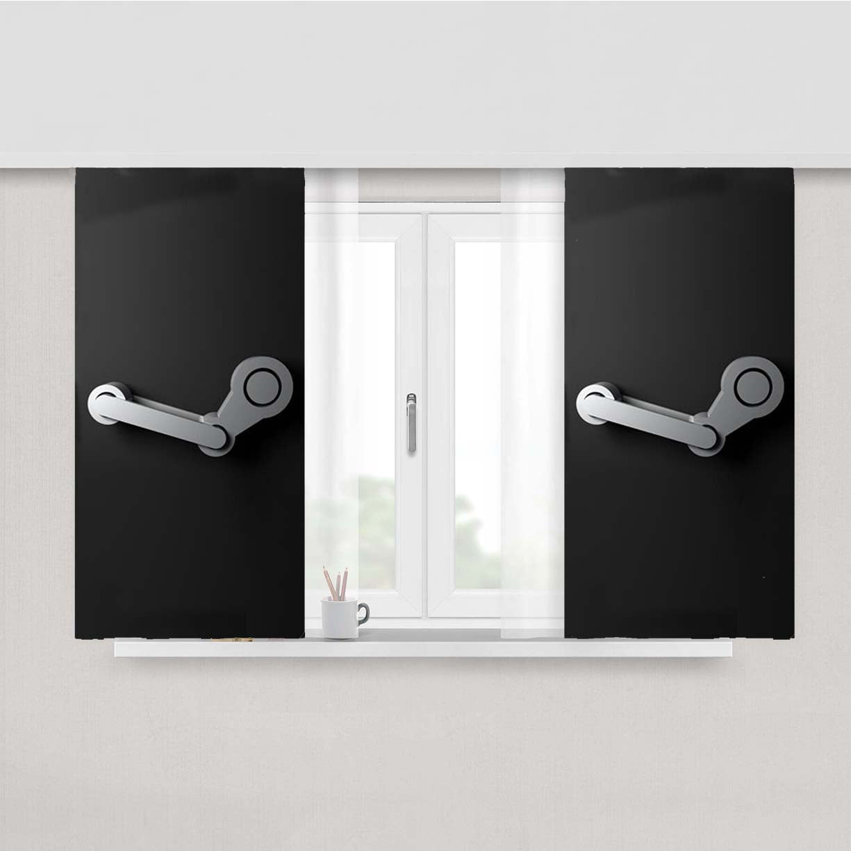 Steam Art Peach Skin Window Curtains