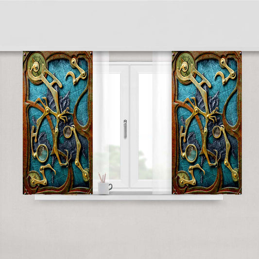 Steampunk Peach Skin Window Curtains