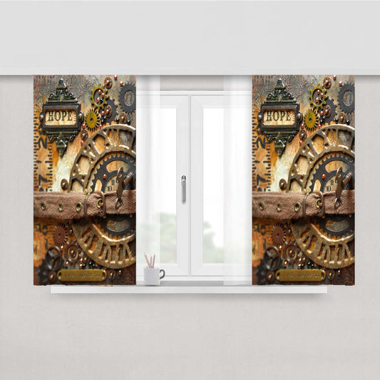 Steampunk Hope Book Peach Skin Window Curtains
